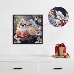 Christmas Bird 30*30CM (canvas) Partial Special-Shaped Drill Diamond Painting