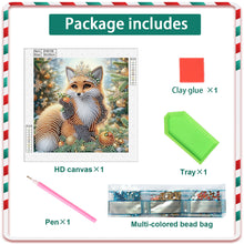 Load image into Gallery viewer, Christmas Fox 30*30CM (canvas) Partial Special-Shaped Drill Diamond Painting
