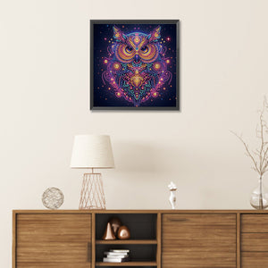 Starlight Animal Owl 30*30CM (canvas) Partial Special-Shaped Drill Diamond Painting