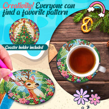 Load image into Gallery viewer, 6Pcs Wooden Christmas Tree And Elk DIY Diamond Painting Coaster for Dining Table
