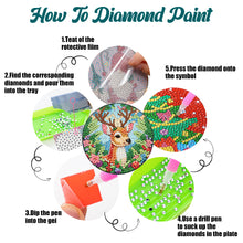 Load image into Gallery viewer, 6Pcs Wooden Christmas Tree And Elk DIY Diamond Painting Coaster for Dining Table
