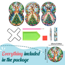 Load image into Gallery viewer, 6Pcs Wooden Christmas Tree And Elk DIY Diamond Painting Coaster for Dining Table
