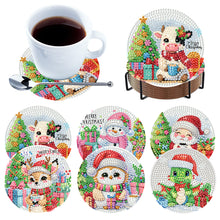 Load image into Gallery viewer, 6Pcs Wooden Merry Christmas DIY Diamond Painting Coaster for Dining Table
