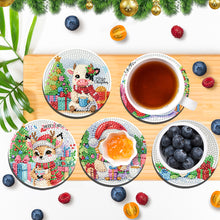 Load image into Gallery viewer, 6Pcs Wooden Merry Christmas DIY Diamond Painting Coaster for Dining Table
