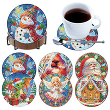 Load image into Gallery viewer, 6Pcs Wooden Christmas DIY Diamond Painting Coaster Kit for Dining Table
