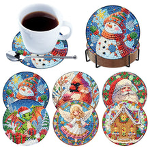 Load image into Gallery viewer, 6Pcs Wooden Christmas DIY Diamond Painting Coaster Kit for Dining Table
