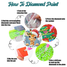 Load image into Gallery viewer, 6Pcs Wooden Christmas Animals DIY Diamond Painting Coaster for Dining Table
