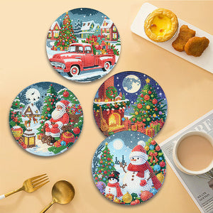 Acrylic Christmas Diamond Painting Placemats DIY Diamond Dot Kits for Tabletop