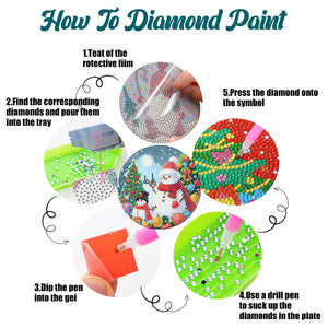 Acrylic Christmas Diamond Painting Placemats DIY Diamond Dot Kits for Tabletop