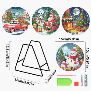 Acrylic Christmas Diamond Painting Placemats DIY Diamond Dot Kits for Tabletop