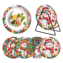 Load image into Gallery viewer, Acrylic Christmas Snowman Diamond Painting Placemats DIY Diamond Dot Kits
