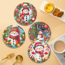 Load image into Gallery viewer, Acrylic Christmas Snowman Diamond Painting Placemats DIY Diamond Dot Kits
