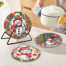 Load image into Gallery viewer, Acrylic Christmas Snowman Diamond Painting Placemats DIY Diamond Dot Kits
