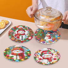 Load image into Gallery viewer, Acrylic Christmas Snowman Diamond Painting Placemats DIY Diamond Dot Kits
