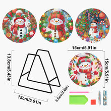 Load image into Gallery viewer, Acrylic Christmas Snowman Diamond Painting Placemats DIY Diamond Dot Kits
