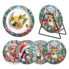 Load image into Gallery viewer, Acrylic Christmas Animals Diamond Painting Placemats DIY Diamond Dot Kits
