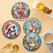 Load image into Gallery viewer, Acrylic Christmas Animals Diamond Painting Placemats DIY Diamond Dot Kits
