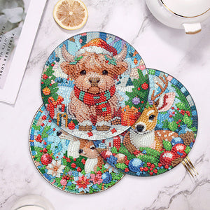 Acrylic Christmas Animals Diamond Painting Placemats DIY Diamond Dot Kits