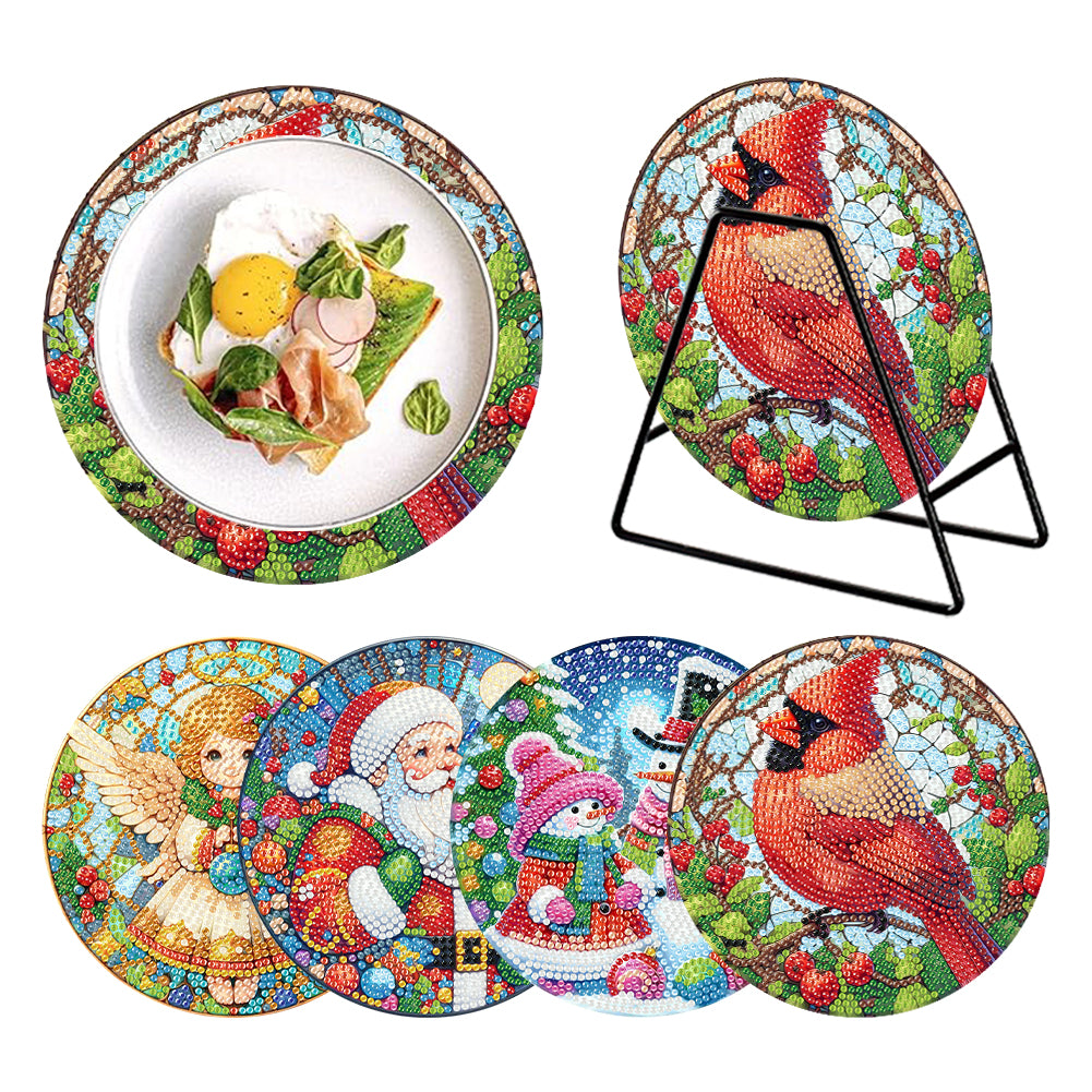 Acrylic Merry Christmas Diamond Painting Placemats DIY Diamond Dot Kits