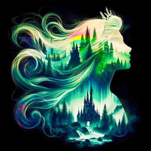 Load image into Gallery viewer, Princess Forest Silhouette 30*30CM (canvas) Full Square Drill Diamond Painting
