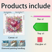 Load image into Gallery viewer, Flowers And Hearts 30*30CM (canvas) Partial Special-Shaped Drill Diamond Painting
