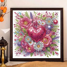 Load image into Gallery viewer, Flowers And Hearts 30*30CM (canvas) Partial Special-Shaped Drill Diamond Painting
