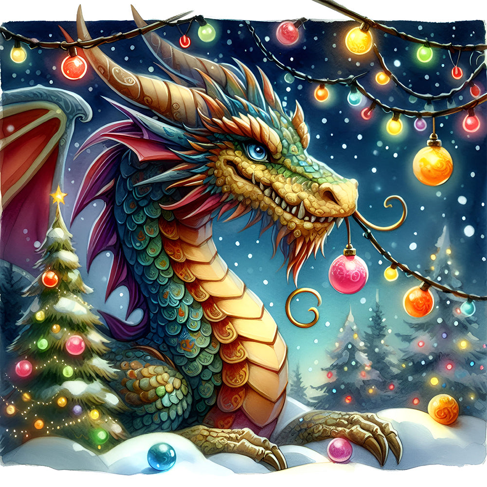 Dragon 40*40CM (canvas) Full Round Drill Diamond Painting