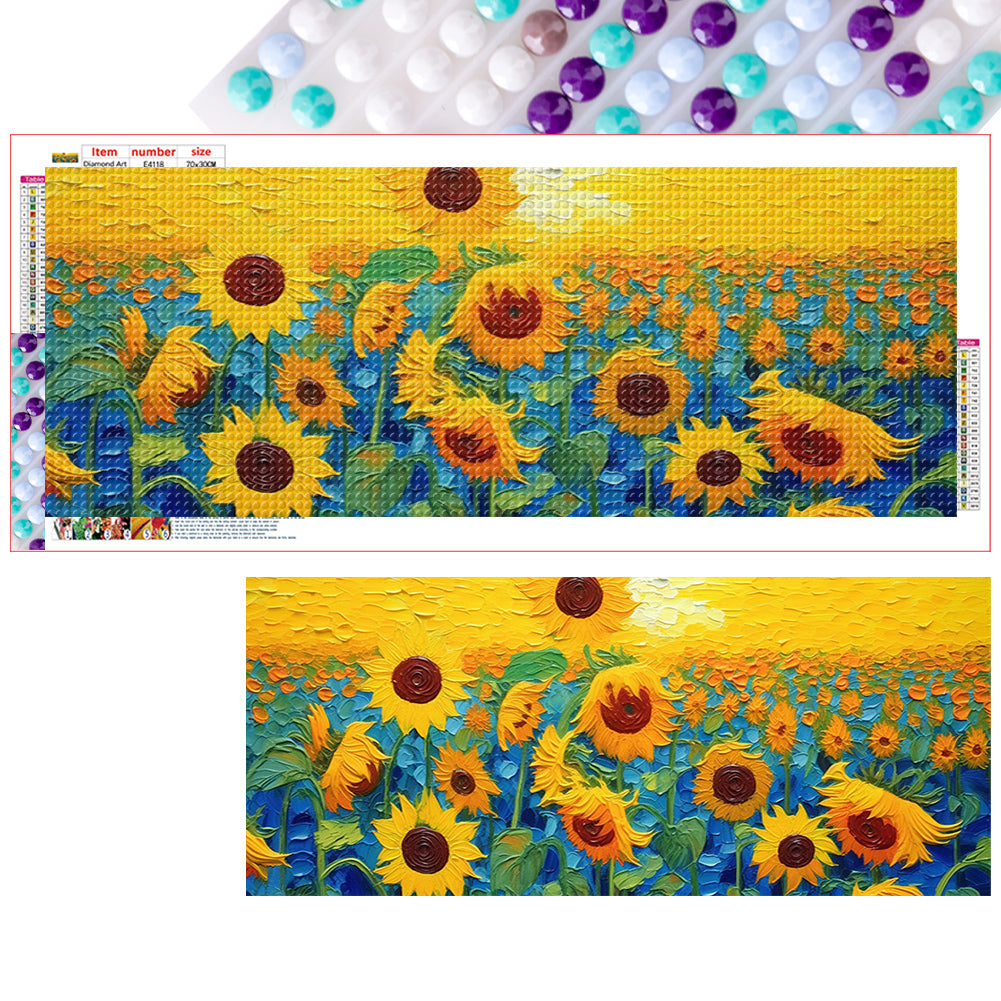 Sunflower 70*30CM (canvas) Full Round Drill Diamond Painting