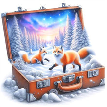 Load image into Gallery viewer, Snow Fox In The Suitcase 40*40CM (canvas) Full Round Drill Diamond Painting
