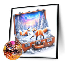 Load image into Gallery viewer, Snow Fox In The Suitcase 40*40CM (canvas) Full Round Drill Diamond Painting
