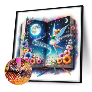 Flower Fairy In The Book 40*40CM (canvas) Full Round Drill Diamond Painting