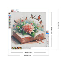 Load image into Gallery viewer, Flowers And Butterflies In The Book 40*40CM (canvas) Full Round Drill Diamond Painting
