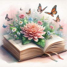 Load image into Gallery viewer, Flowers And Butterflies In The Book 40*40CM (canvas) Full Round Drill Diamond Painting
