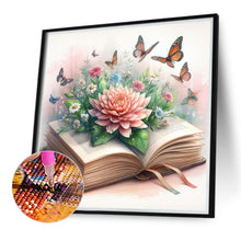 Load image into Gallery viewer, Flowers And Butterflies In The Book 40*40CM (canvas) Full Round Drill Diamond Painting
