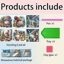 Load image into Gallery viewer, 6Pcs Christmas Goblin Handmade Diamond Painting Greeting Card for Adults
