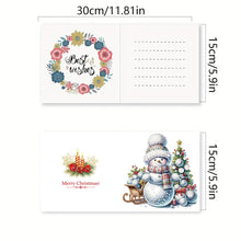 Load image into Gallery viewer, 6Pcs Christmas Snowman Handmade Diamond Painting Greeting Card for Adults
