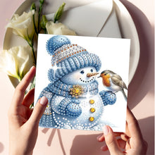 Load image into Gallery viewer, 6Pcs Christmas Snowman Handmade Diamond Painting Greeting Card for Adults
