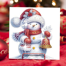 Load image into Gallery viewer, 6Pcs Christmas Snowman Handmade Diamond Painting Greeting Card for Adults
