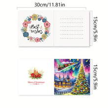 Load image into Gallery viewer, 6Pcs Christmas Tree Handmade Diamond Painting Greeting Card for Adults
