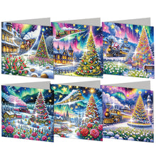 Load image into Gallery viewer, 6Pcs Christmas Tree Handmade Diamond Painting Greeting Card for Adults
