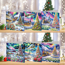 Load image into Gallery viewer, 6Pcs Christmas Tree Handmade Diamond Painting Greeting Card for Adults
