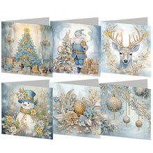 Load image into Gallery viewer, 6Pcs Christmas Handmade Diamond Painting Greeting Card for Adults Beginners
