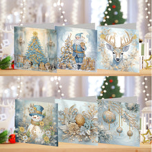 Load image into Gallery viewer, 6Pcs Christmas Handmade Diamond Painting Greeting Card for Adults Beginners
