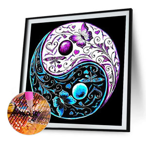 Tai Chi Yin Yang Butterfly 30*30CM (canvas) Full AB Round Drill Diamond Painting