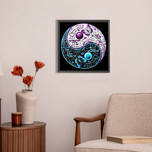 Tai Chi Yin Yang Butterfly 30*30CM (canvas) Full AB Round Drill Diamond Painting