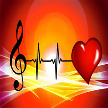 Load image into Gallery viewer, Musical Notes Heart 45*30CM (canvas) Full AB Round Drill Diamond Painting
