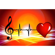 Load image into Gallery viewer, Musical Notes Heart 45*30CM (canvas) Full AB Round Drill Diamond Painting
