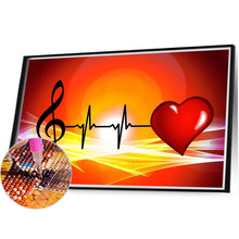 Load image into Gallery viewer, Musical Notes Heart 45*30CM (canvas) Full AB Round Drill Diamond Painting
