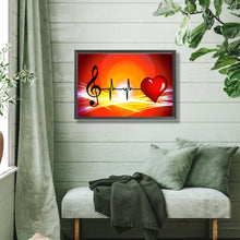 Load image into Gallery viewer, Musical Notes Heart 45*30CM (canvas) Full AB Round Drill Diamond Painting
