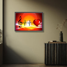 Load image into Gallery viewer, Musical Notes Heart 45*30CM (canvas) Full AB Round Drill Diamond Painting
